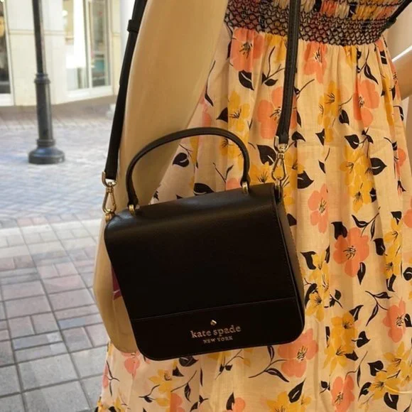 Kate Spade Staci Square Crossbody Saffiano Leather Black - Picture 14 of 16